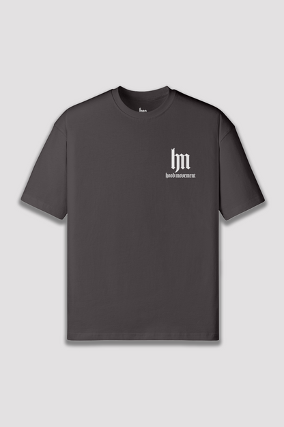 CAMISETA GRANDE GRIS OSCURO CON CONTRAPORTADA "CULT OF POWERLIFTING" DE HM