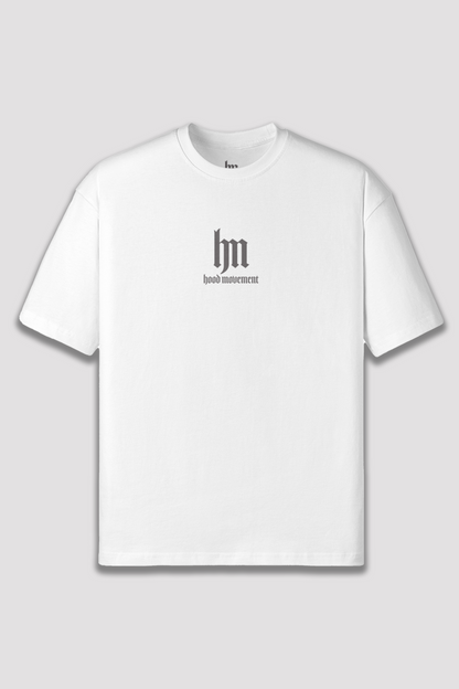 HM "POWERLIFTING" BACK COVER - WHITE OVERSIZED T-SHIRT