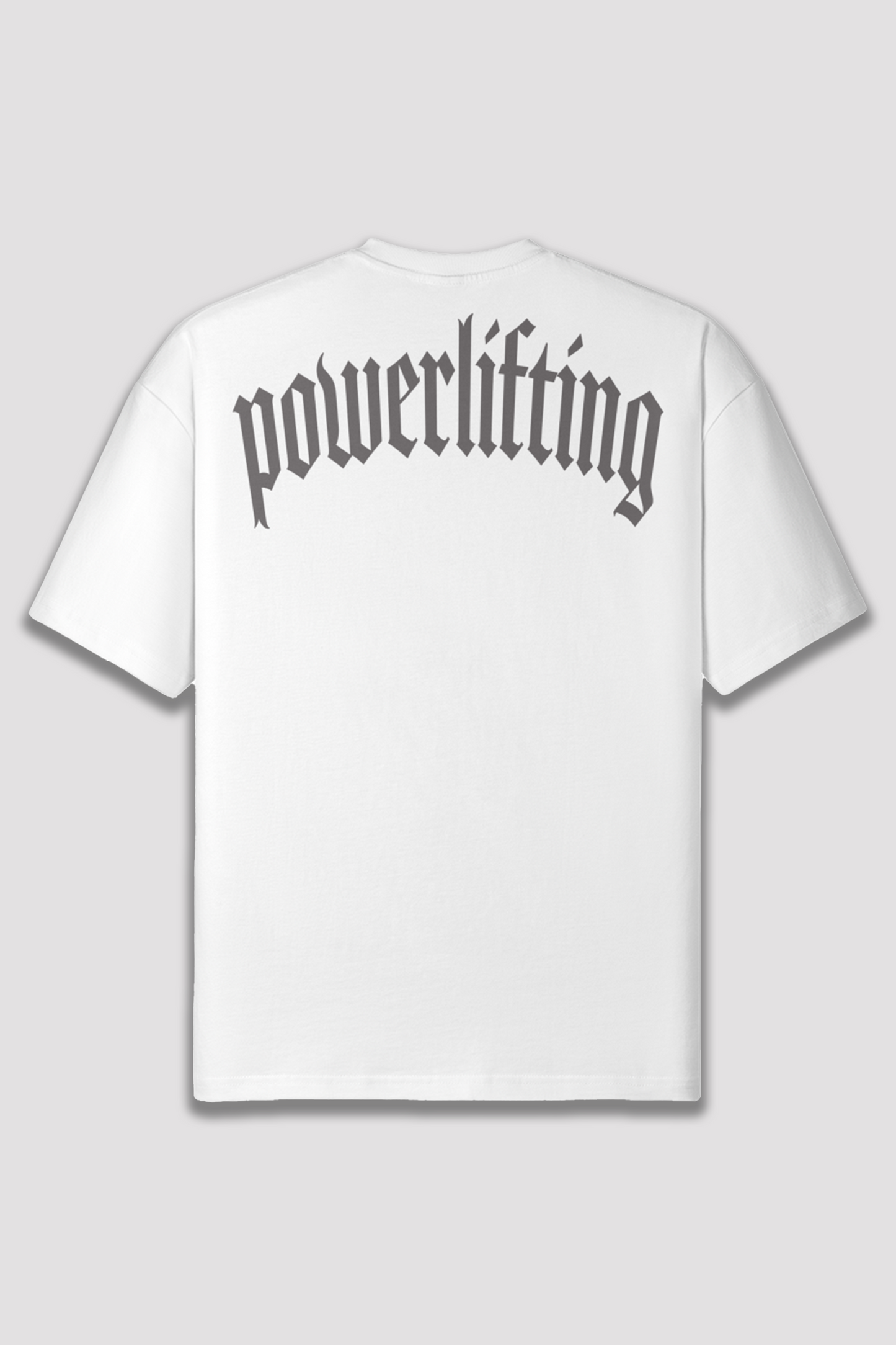 HM "POWERLIFTING" BACK COVER - WHITE OVERSIZED T-SHIRT