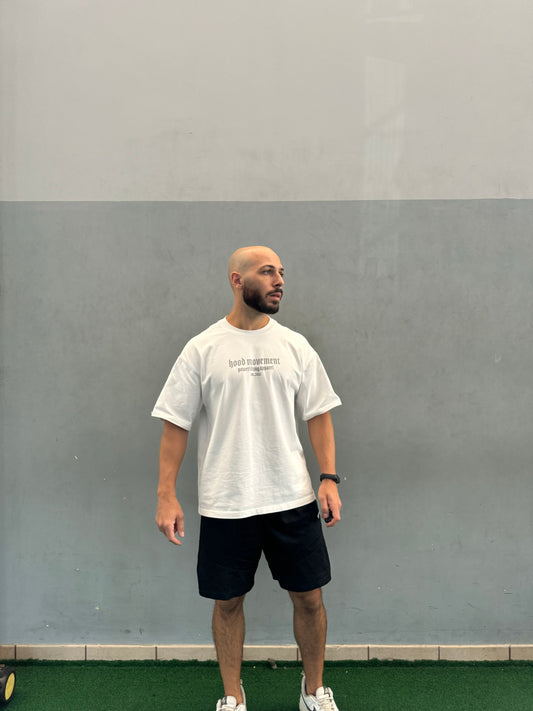 HM "POWERLIFTING APPAREL" - WHITE OVERSIZED T-SHIRT