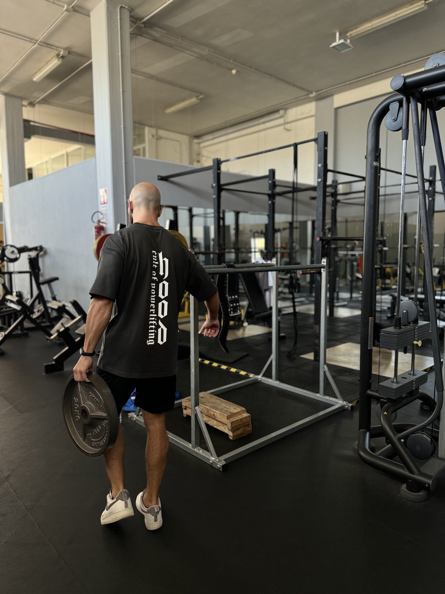 HM "CULT OF POWERLIFTING" BACK COVER - DARK GRAY OVERSIZED T-SHIRT