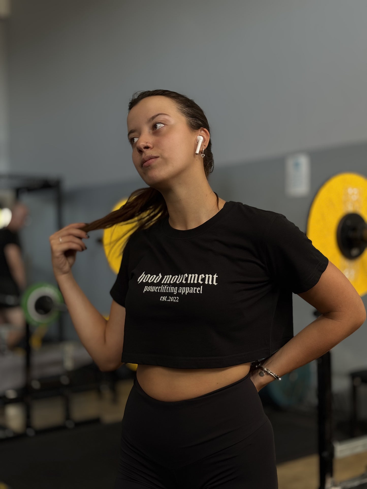 HM "POWERLIFTING APPAREL" - BLACK CROP TOP