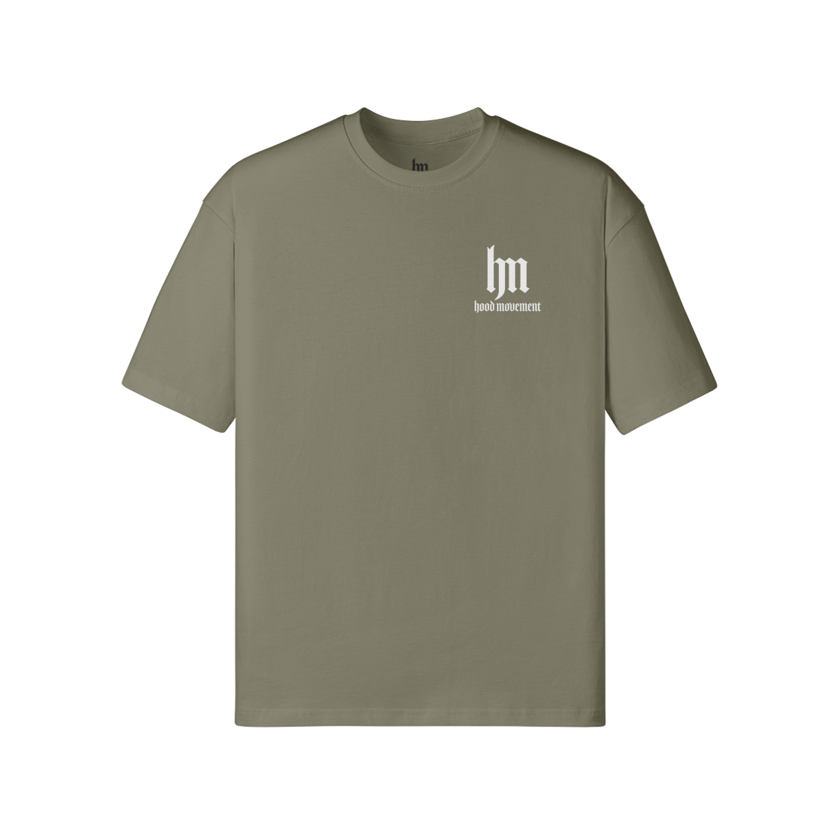 HM "POWERLIFTING" BACK COVER - MILITARY GREEN OVERSIZED T-SHIRT